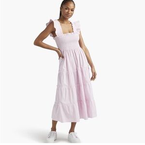 Hill House Home Ellie Nap Dress Bubble Gum Pink Stripe Size Large Limited